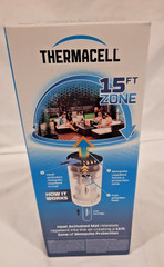 THERMACELL MOSQUITO REPELANT 15 FT ZONE NO SPRAY SCENT FREE BRAND NEW