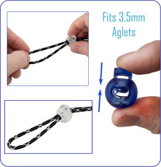 Clear Plastic Single Hole Spring Loaded Cord Locks – Multiple Sizes, Colors, and