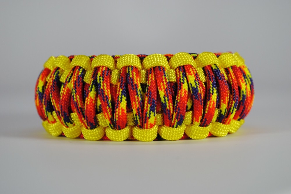 550 Paracord Survival Bracelet King Cobra Yellow/Phoenix Rising Made in the USA