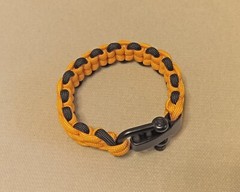 Brick Weave & Black Shackle Handmade Bracelet, Mens and Womens, Custom Color