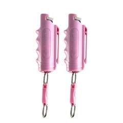 Pepper Defense 2-PACK Pink Pepper Spray Finger Grip Holster w/Belt Clip UV DYE