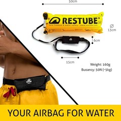 Restube Beach Inflatable Floating Buoy, Jet Black #RT-01101-JB