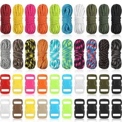 Paracord Set 20 Pieces 550 Paracord Cords & 20 Colorful Buckles DIY Bracelets…