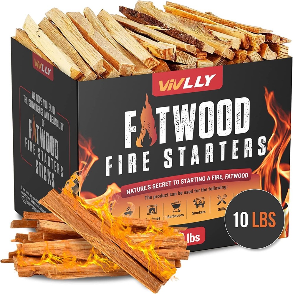 Fatwood Fire Starter Sticks 10 lb – 100% Natural, Resin-Rich Kindling for Fir…