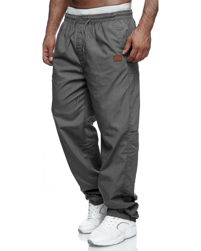 Rela Bota Mens Casual Jogger Pants Relaxed Fit Cargo Medium, Gray