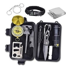 Emergency Survival Kit, 12 in 1 Outdoor Survival Gear Lifesaving Tools