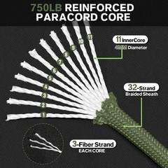 HOKINETY Paracord Rope 750 – Parachute para Cord 4mm 11 Strand Spool Rope Uti…