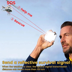 Outdoor Field Survival Signal Mirror Sunlight Reflector for Hiking Camping Emerg