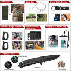 Survival Kit 251 Pcs Emergency Gear First Aid Molle System Bag Outdoor Tent