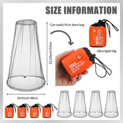 4 Pack Mosquito Bug Net Mesh for Head Mosquito Net Face Fly Netting Hood from…