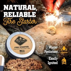 Natural Wood Fiber Tinder Fire Starter Kit – Water-Resistant – 3 Pack