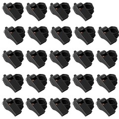 24 Pack 120dB Loud Referee Whistles with Lanyards â€“ Heavy-Duty Black Sports W