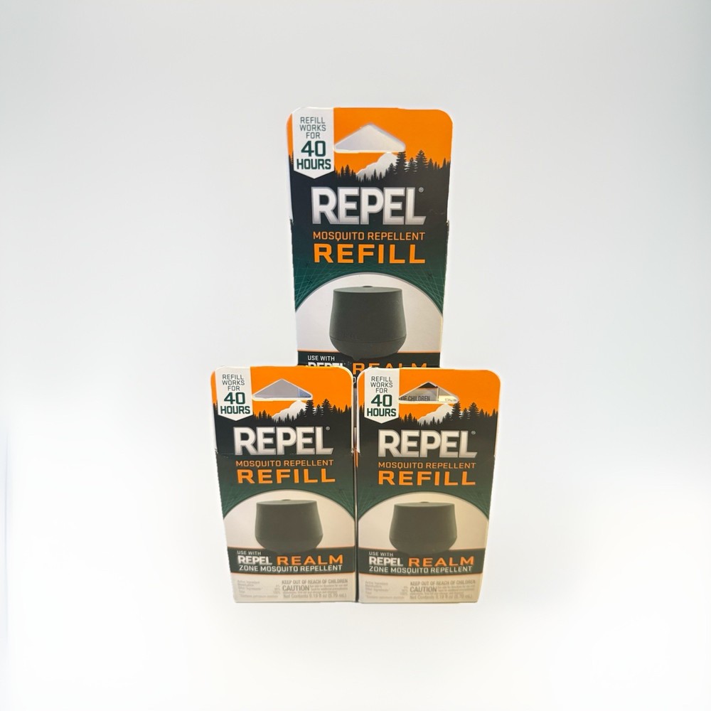 Repel Realm Zone Mosquito Repellent Refills- Refill 3 Pack Bundle Lot