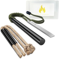 The Professional Ferro Rod Fire Starter Kits Including a 5 Ferro Rod and Two 12