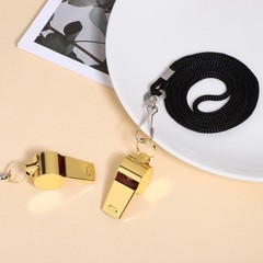 2Pcs Reusable Golden Stainless Steel Whistles for Kids and Referees