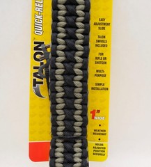 PCS-80569 Paracord Rifle Sling with 1 inch Talon Swivels, Black Green/Gray