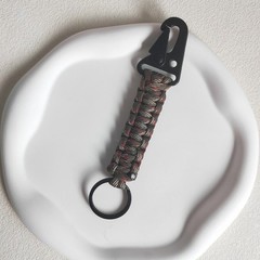 2pcs 7-Core Paracord Outdoor Keychain – Braided Keyring with Eagle Hook