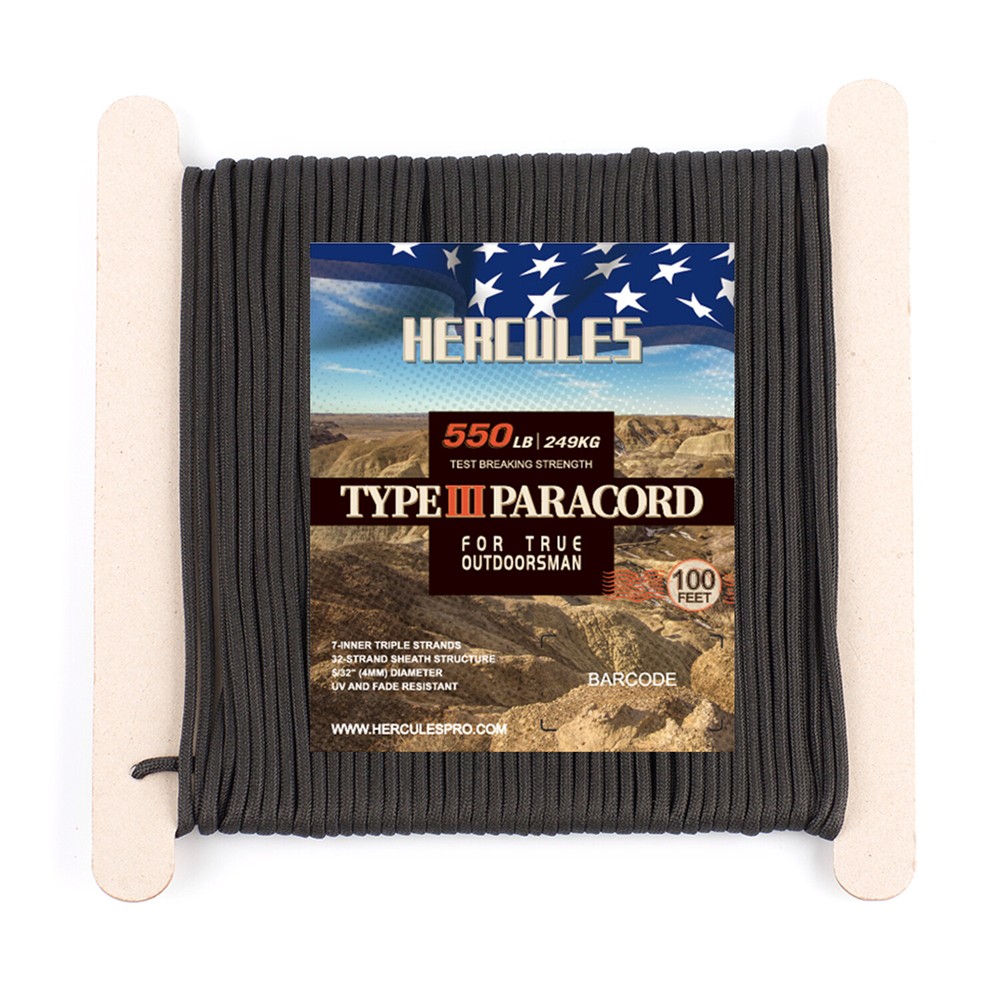 HERCULES Type III 550 100ft Paracord Rope Parachute Cord Reflective Paracord Lot
