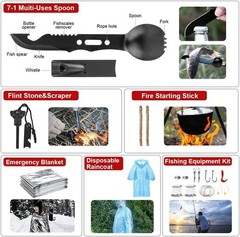 Survival Kit, 251 Pcs Survival Gear First Aid Kit with Molle System Compatible B
