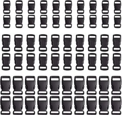 60-Pack Paracord Bracelet Buckles 5/8″ 1/2″ 3/8″ Plastic Side Release Clips