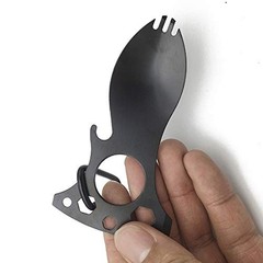 – 5 in 1 Survival Tool Camping Flatware, for Camping, Hiking, Backpacking, Bu…
