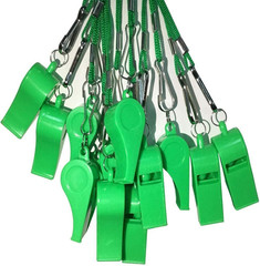 20 Pcs Plastic Loud Whistles with Lanyard for Referee Coaches Basketball Footbal