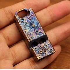 Titanium Keychain Safety Whistle EDC Outdoor Survival Whistle Traning Tool Gift