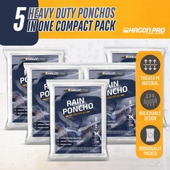 Disposable Rain Ponchos For Adults 5 Pack