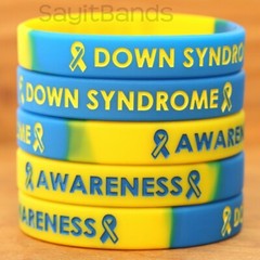 Set of CHILD Size Down Syndrome Awareness Wristbands, Wholesale Lot of Bracelets
