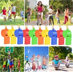 48/144Pcs Plastic Whistles, Loud Crisp Sound Whistle, Sports Whistle Bulk with L