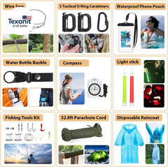 Survival Kit, 250Pcs Survival Gear First Aid Kit with Molle System Compatible Ba