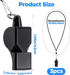 Sports Whistle for Coaches, 3 PCS Professional Coach Whistle Loud Referee Whistl