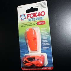BNWT vintage FOX 40 Micro Marine Pealess Whistle 110dB + Lanyard Made in Canada