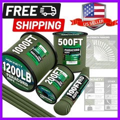 1200lb Paracord Rope – 4.4mm 14 Strand Nylon Parachute Spool para Cord Lanyar…