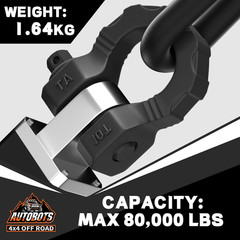 D Ring Shackles 80,000 Lbs Break Strength Heavy Duty 3/4” Clevis Shackle with 7/