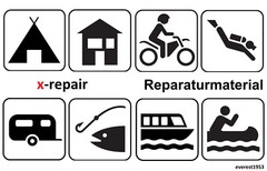 Set of 5 Self Adhesive Repair Stickers Repair Patches GREY Outdoor