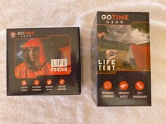 Outdoor Go Time Gear – (1) two-person Emergency Survival Tent + 2 Ponchos