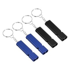 Emergency Whistle, 4pcs Safety Survival Whistle for Hiking, Black, Blue