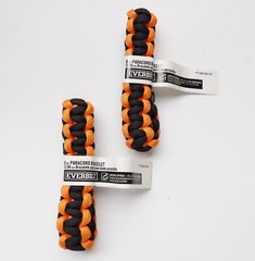 SET OF 2 Everbilt 9″ Paracord Emergency Survival Bracelets Orange & Black NWT