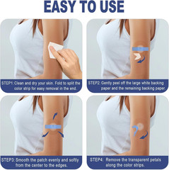 60Pcs Libre 3 plus Sensor Covers Waterproof Freestyle Sensor Clear Film Adhesive