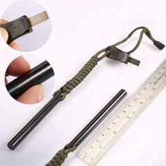 4″ Survival Ferro Rod Drilled Flint Fire Starter and Striker Kit-Ferrocerium …