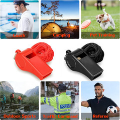 Whistle with Lanyard, Loud Crisp Sound Plastic Sports Whistles for Coaches, Refe