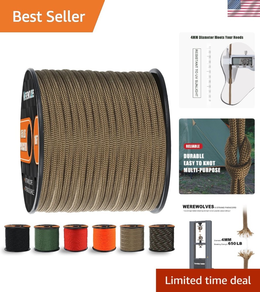 100′ & 200′ Heavy-Duty Paracord with 650lb Strength – Fray-Resistant Crafting