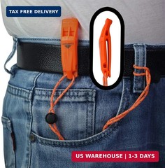 LuxoGear Emergency Whistles with Lanyard Safety Whistle Survival Shrill Loud Bla