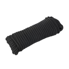 Black Polyester Paracord Rope 50 Feet 1100 Pound Breaking Strength