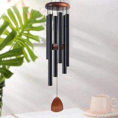 New Retro Wood Aluminum Wind Chime 6 Tube Balcony Decor Fast Shipping
