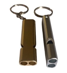 2x Double Tube Metal Survival Whistle Emergency Distress Safety Equipment