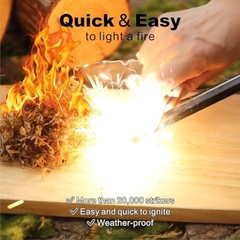 Ferro Rod Fire Starter, 6 inch X/2 inch Flint and Steel Fire Starter Kit with 1