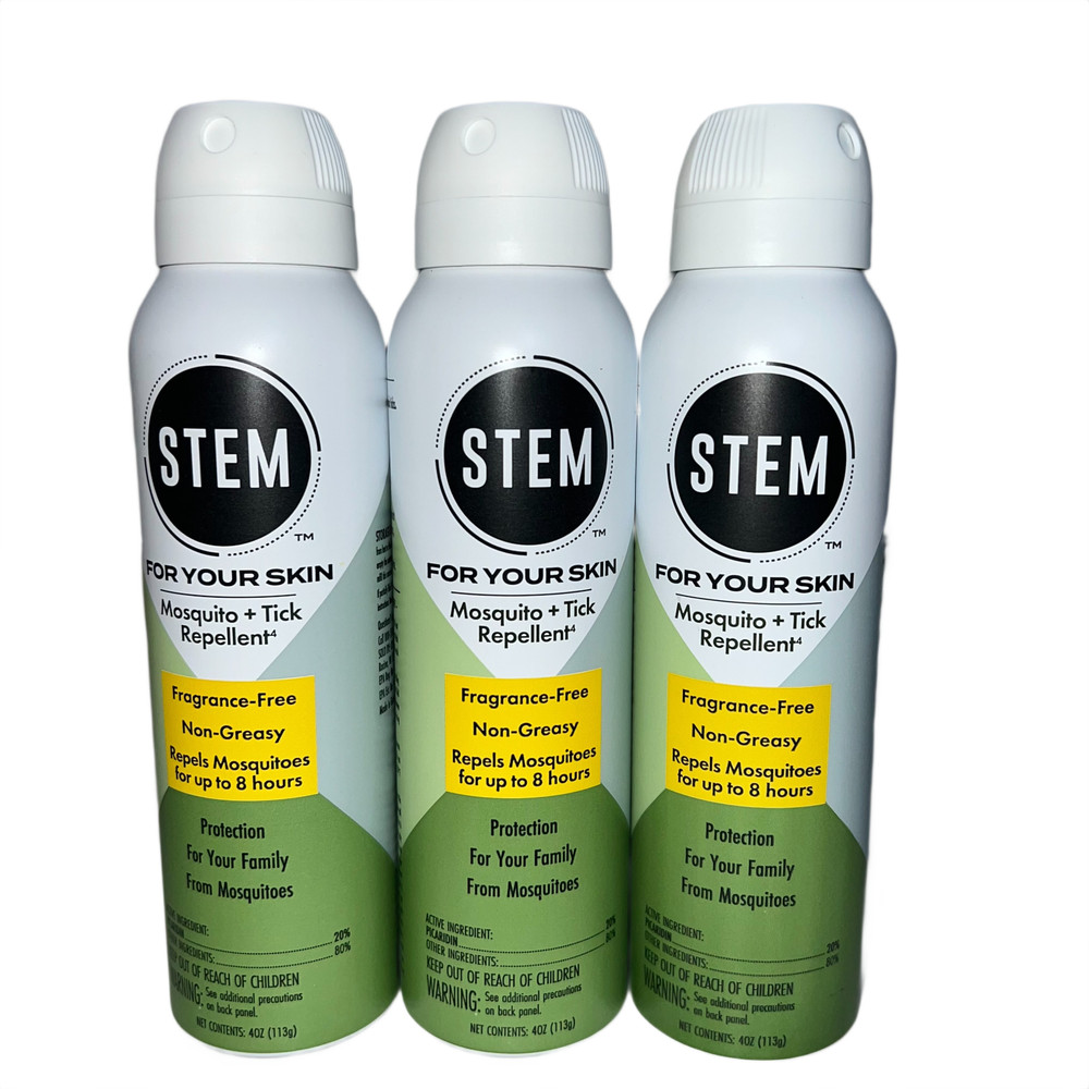 3x STEM Mosquito & Tick Repellent Bug Spray 4oz Each Lot of 3 Repels Up To 8 hrs