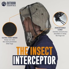 Mosquito Head Net Mesh Face Cover – Bug Face Netting Protection Against Gnats…